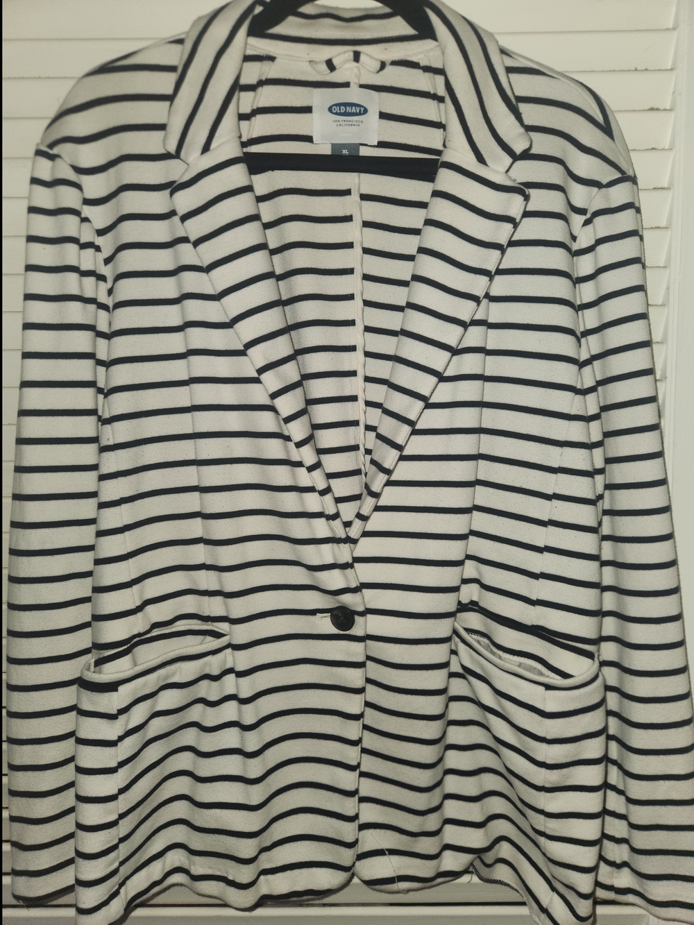 Old Navy Black & White Striped Women's Blazer